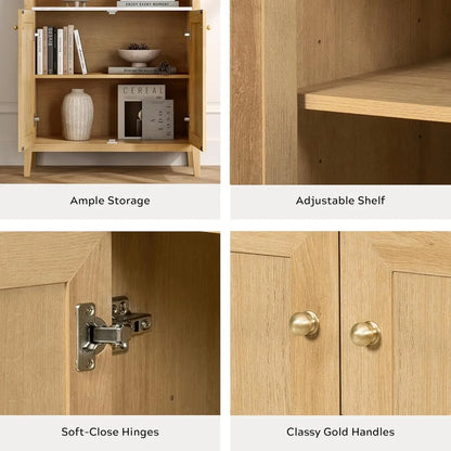 Tall Modern Farmhouse Wood Storage Cabinets