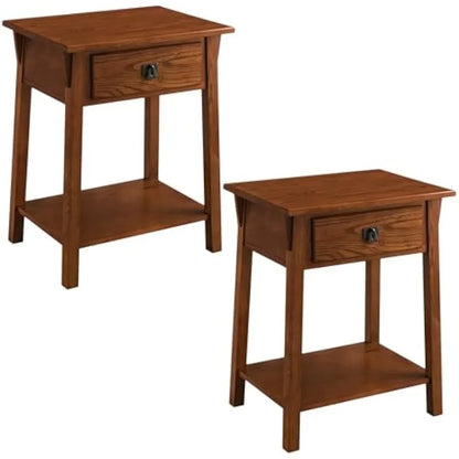 2 Mission End Tables with Drawer