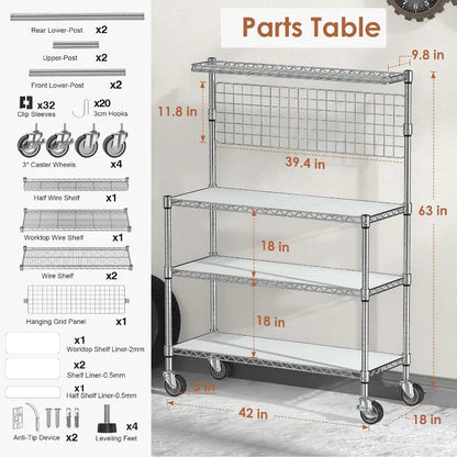 Kitchen Bakers Rack with Wheels