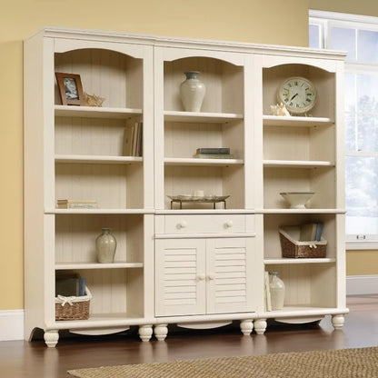 Antiqued White Finish Library/Book Shelf