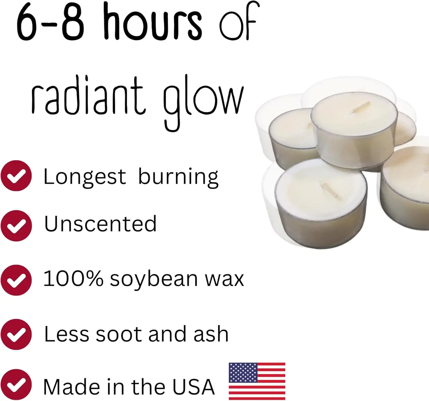 Unscented All Natural Tea Light Candles