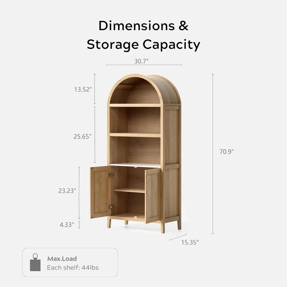 Tall Modern Farmhouse Wood Storage Cabinets