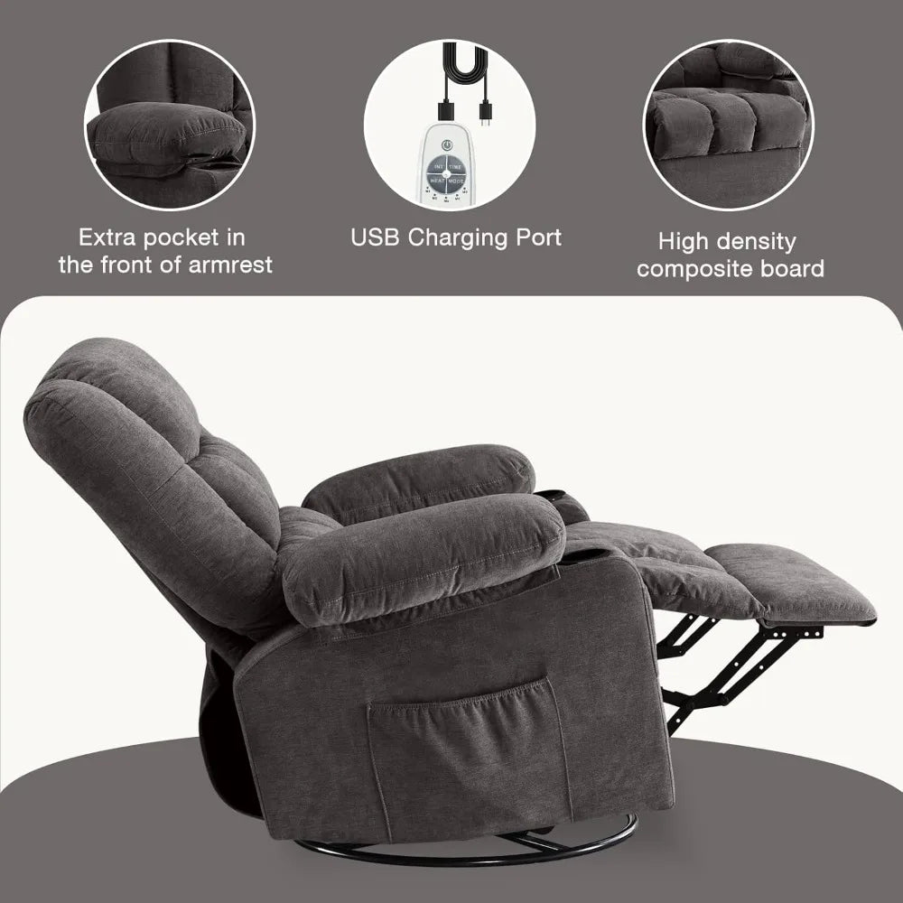 Massage Rocker Recliner Chair with Heat