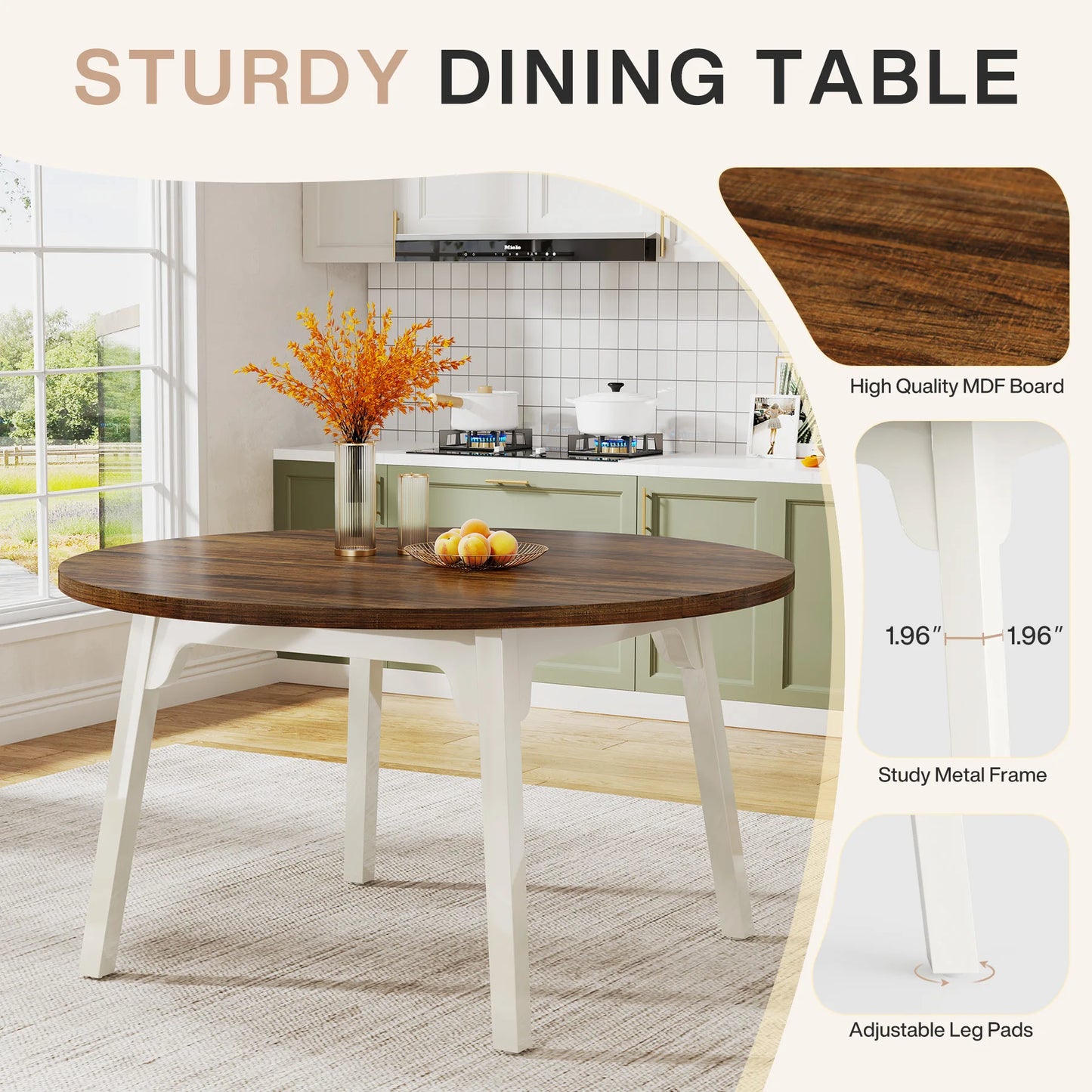 47-Inch Farmhouse Dinning Room Table