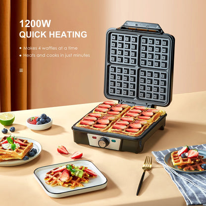 4-Slice Belgian Nonstick  Waffle Maker