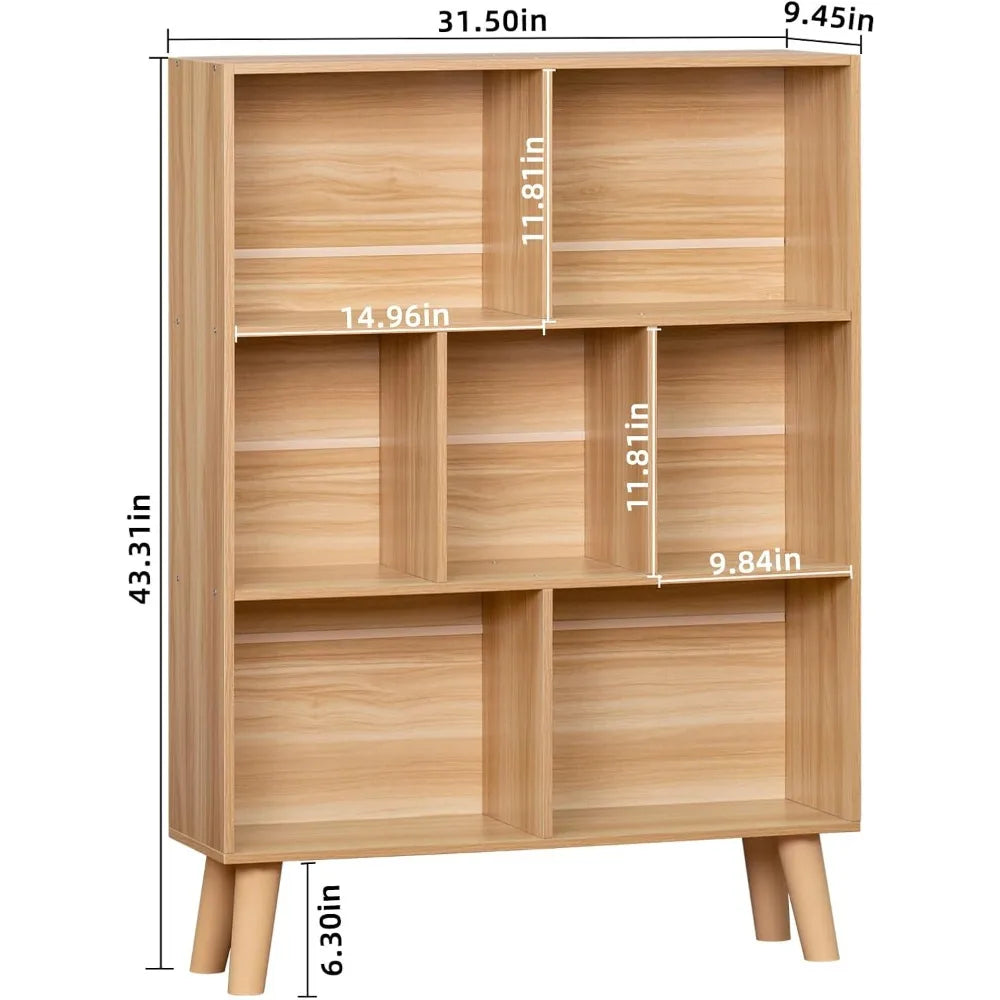 Wooden 7 Cube Book Shelf,