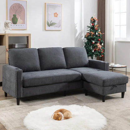 Convertible Sectional Linen Sofa