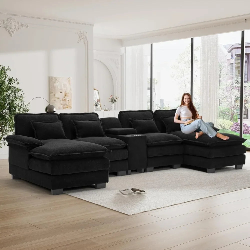 Modern Upholstered Large Modular Sofa