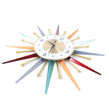 Colorful Modern Wall Clock Starburst