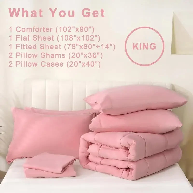 7Pcs Comforter Bedding Sets