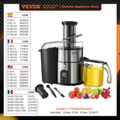 VEVOR Juicer Machine 850W Motor