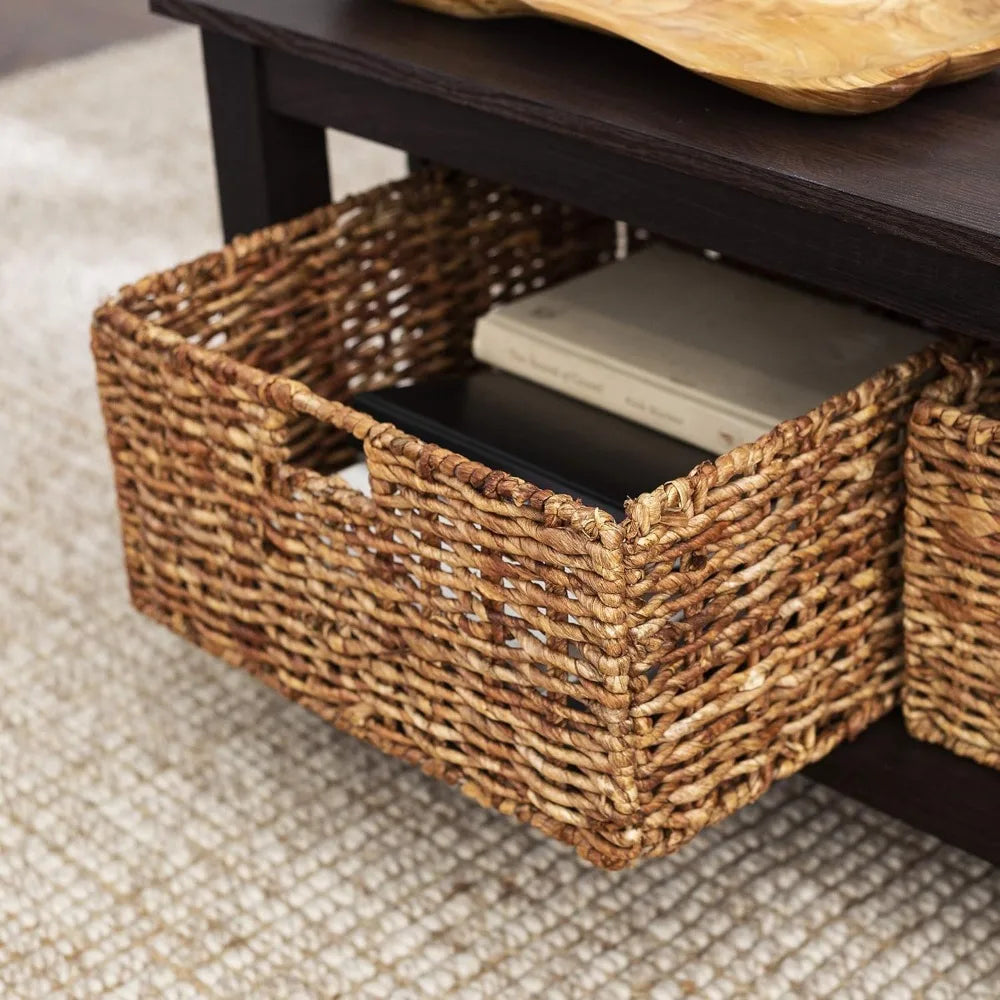 Mission Style Coffee Table Storage Baskets