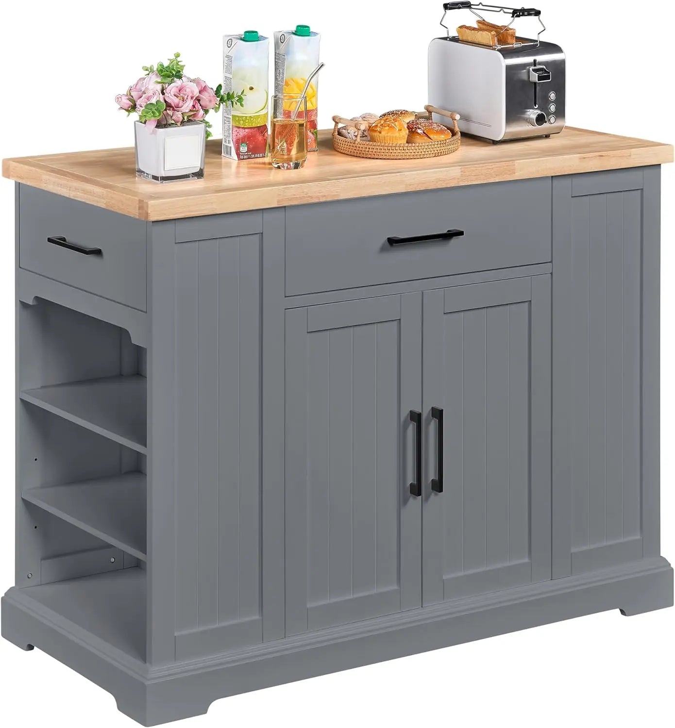 Rolling Kitchen Island Cart with 3 Drawers