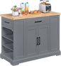 Rolling Kitchen Island Cart with 3 Drawers