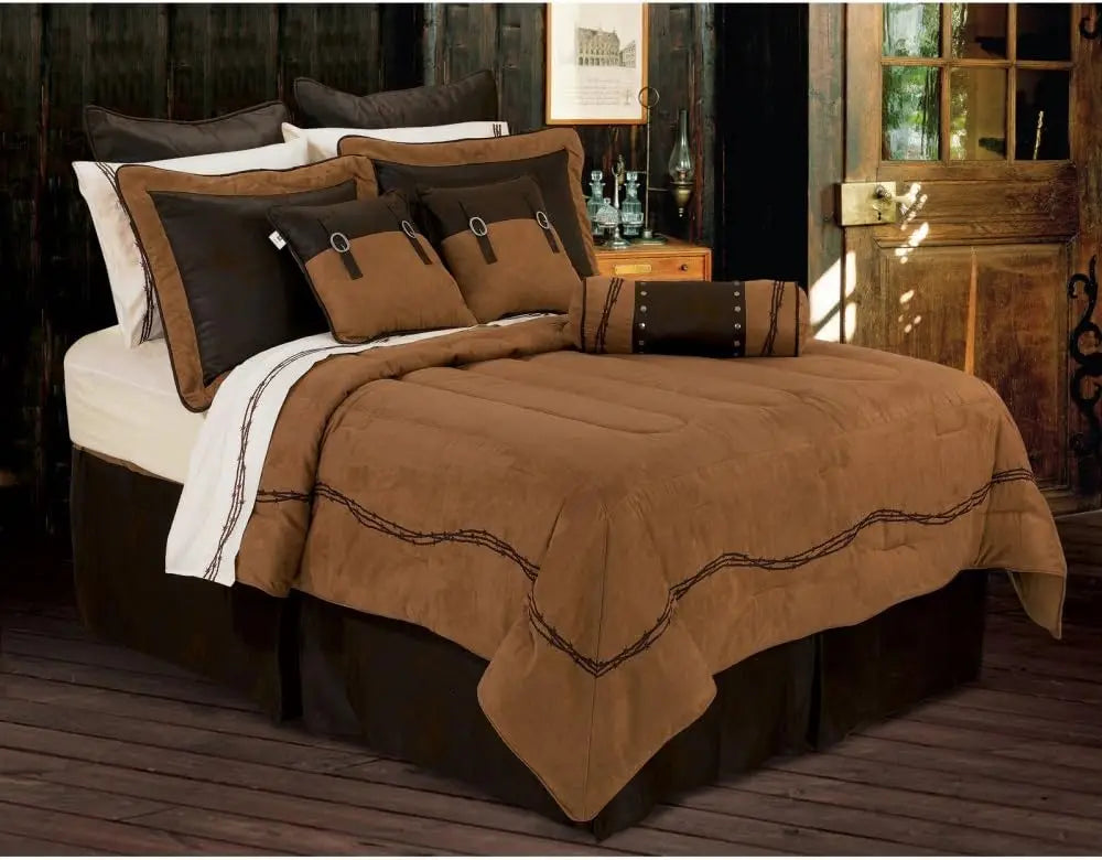 7 Piece Comforter Set, Rustic Cabin Theme