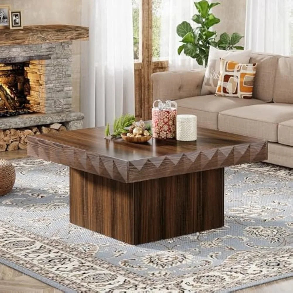 Living Room Walnut Wood Coffee Table