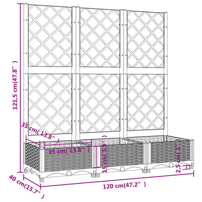 Large Outdoor Garden Planter with Trellis