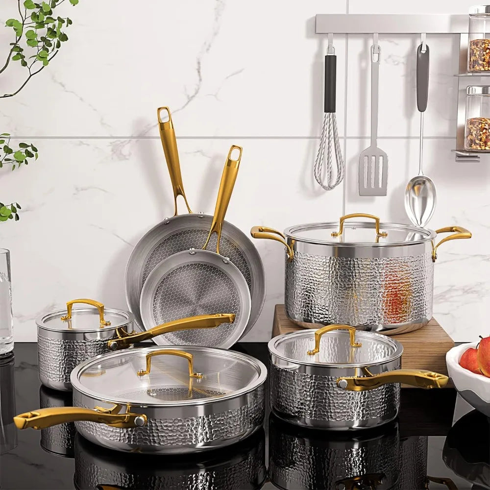 Stainless Steel Hammered Kitchen Cookware