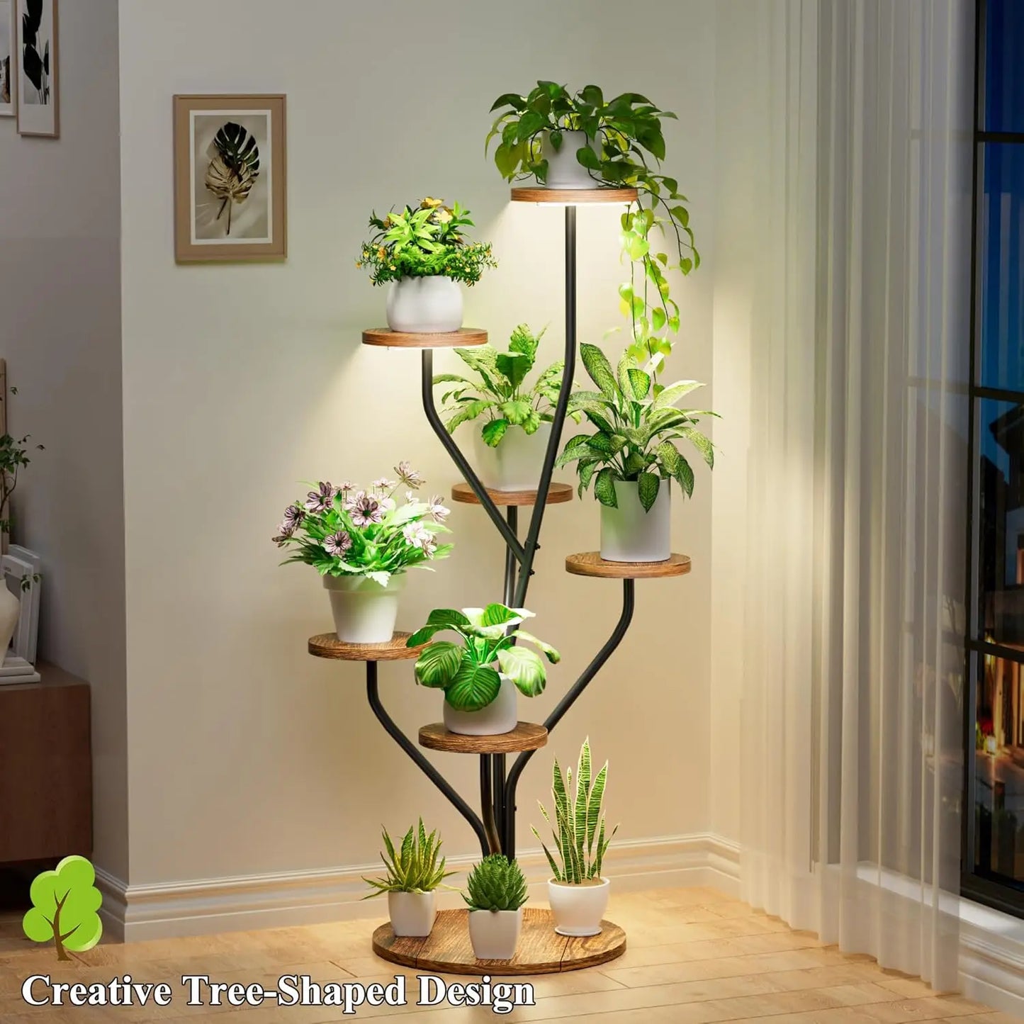 Plant Stand Indoor with Grow Lights