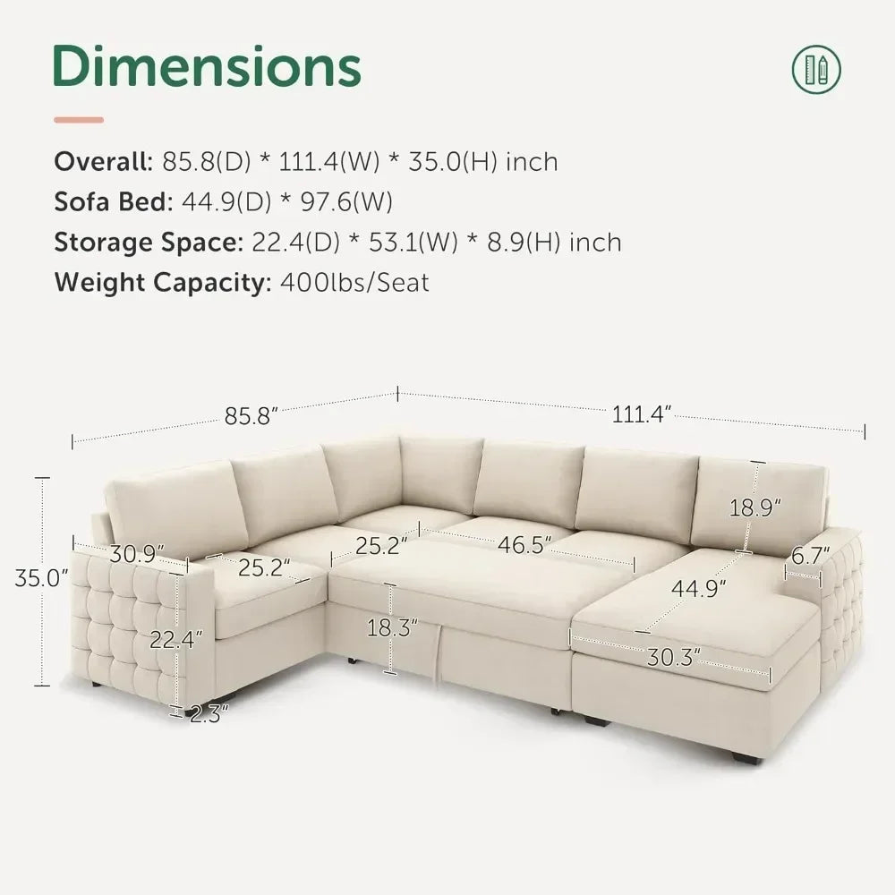 Sectional Sofa with Storage Chaise