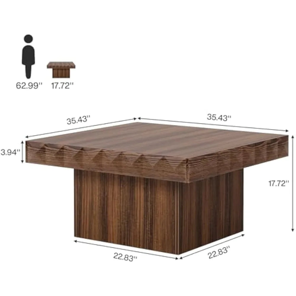 Living Room Walnut Wood Coffee Table