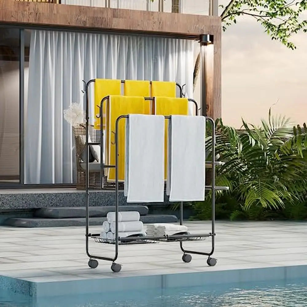 3-Tier Pool Towel Rack