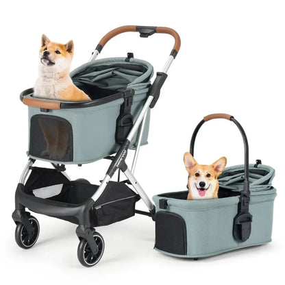 Luxury Pet Stroller for Dogs Under 66lbs