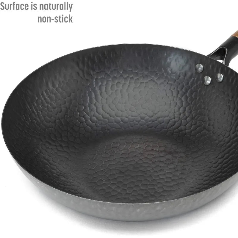 Hammered Carbon Steel  Wok Pan