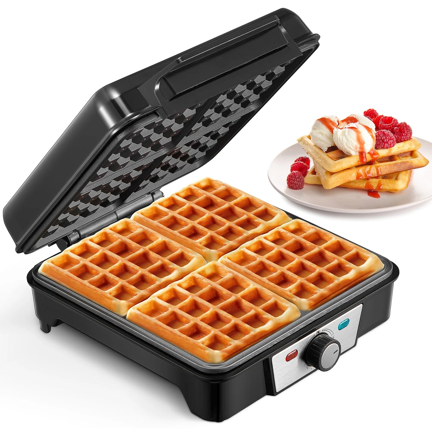 4-Slice Belgian Nonstick  Waffle Maker