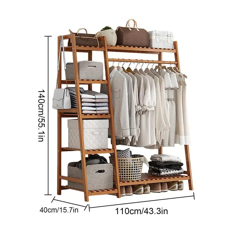 Wooden Clothing Garment Rack