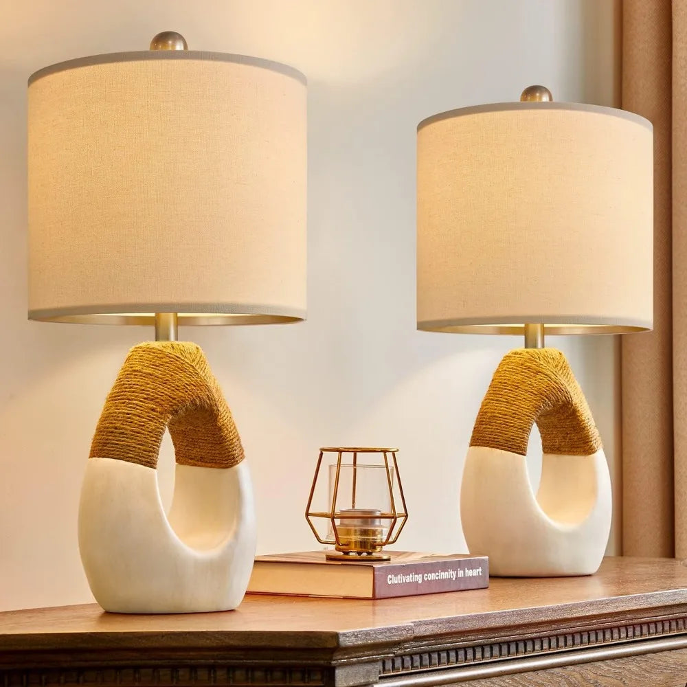 Farmhouse Rattan Table Lamp