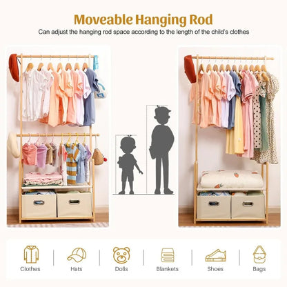 Kids Clothing Rack Bamboo