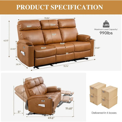 Power Reclining Couch Home Theater Seating