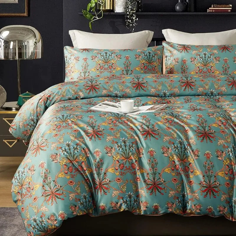 Floral Pattern Duvet Cover with Pillowcases