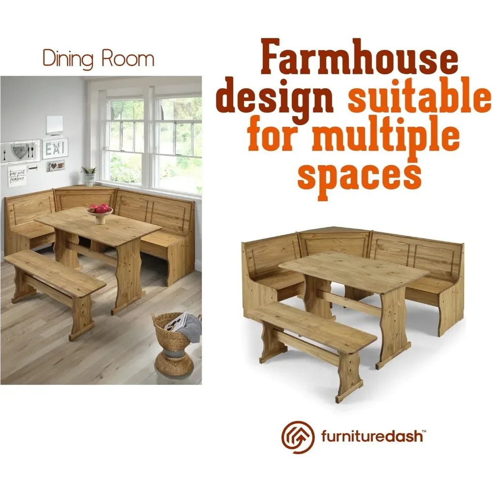 Farmhouse Table and Bench Set