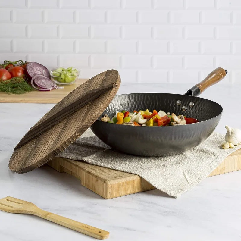 Hammered Carbon Steel  Wok Pan