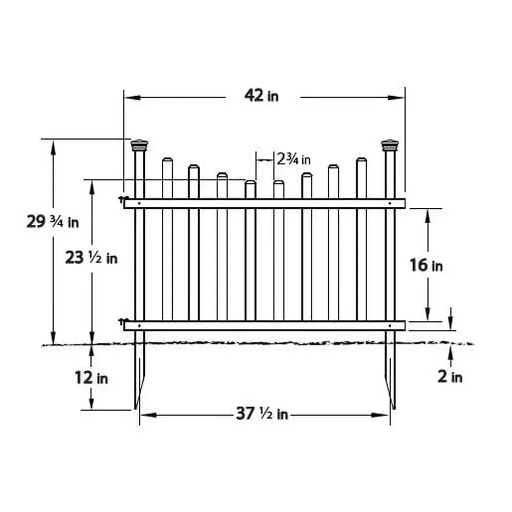 No-Dig White Vinyl Picket Fence Kit