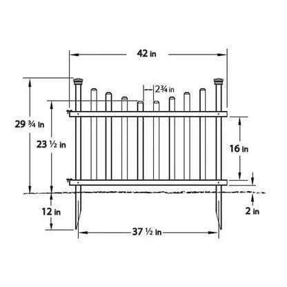 No-Dig White Vinyl Picket Fence Kit