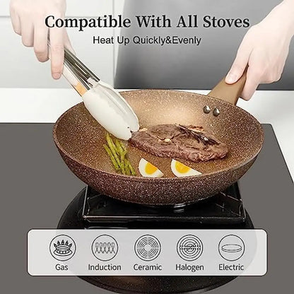 3 Pcs Frying Pan Set Lids