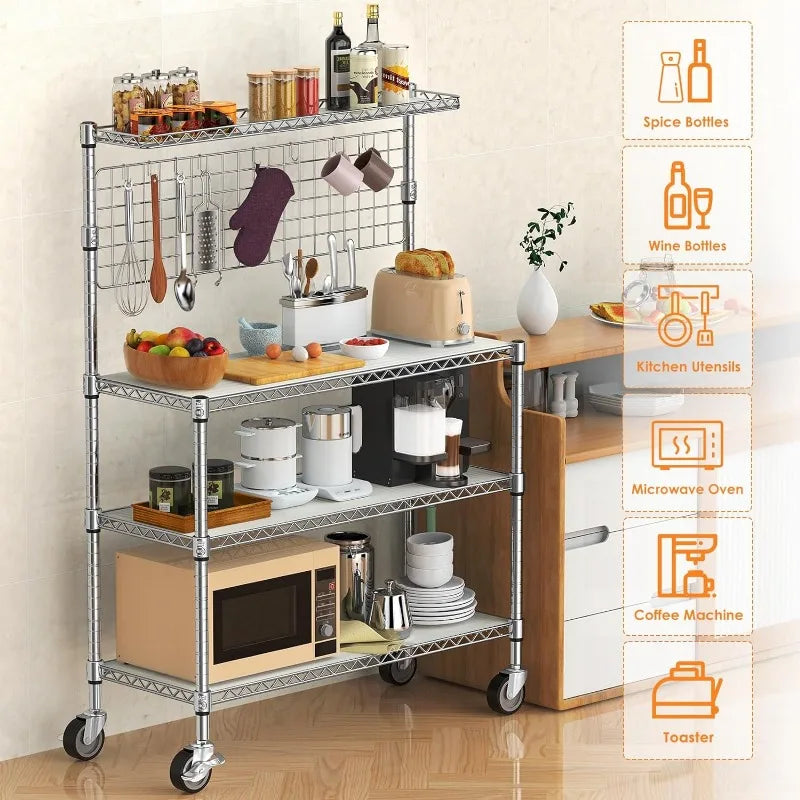 Kitchen Bakers Rack with Wheels