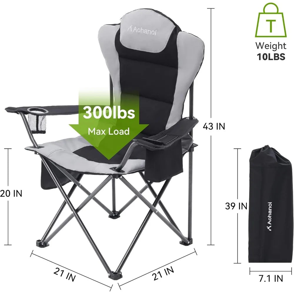 2 Pack Camp Chairs for Heavy People