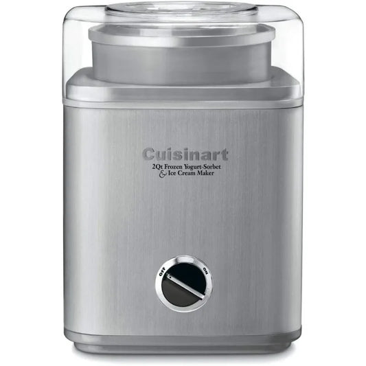 CUISINART Ice Cream Maker, Ice Cream and Frozen Yogurt Machine, 2-Qt. Double-Insulated Freezer Bowl, Silver, ICE30BCP1