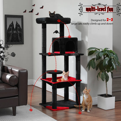 Tall Cat Tower with Large Hammock