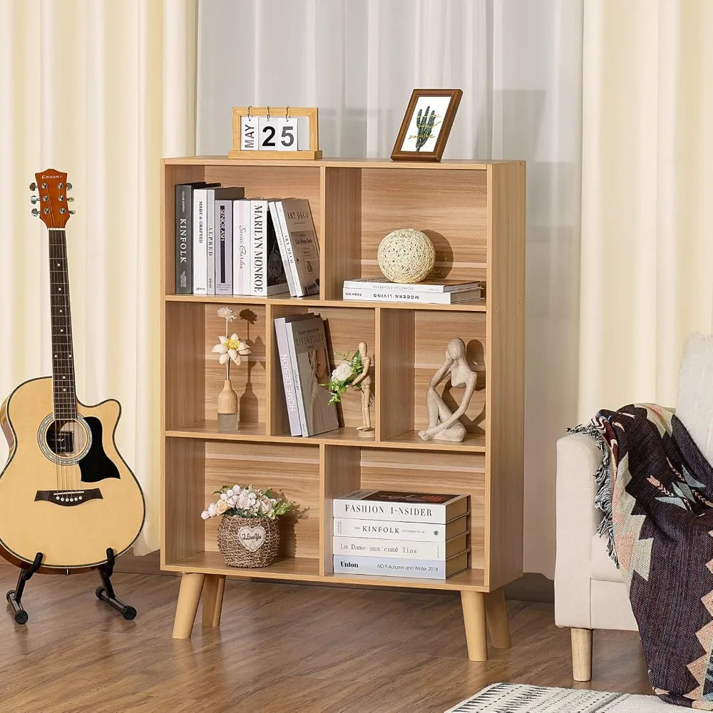 Wooden 7 Cube Book Shelf,