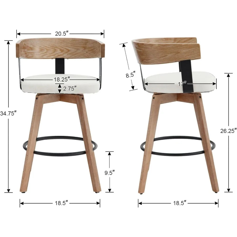 Swivel Bar Stools Set Counter Height