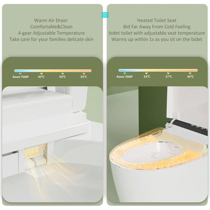 Tankless Smart Toilet with AUTO Flush, Air Dry